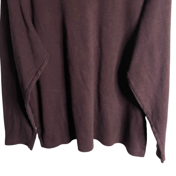 Pierre Cardin Men's Plum 100% Cotton Mock Neck Sweatshirt - Picture 3 of 7
